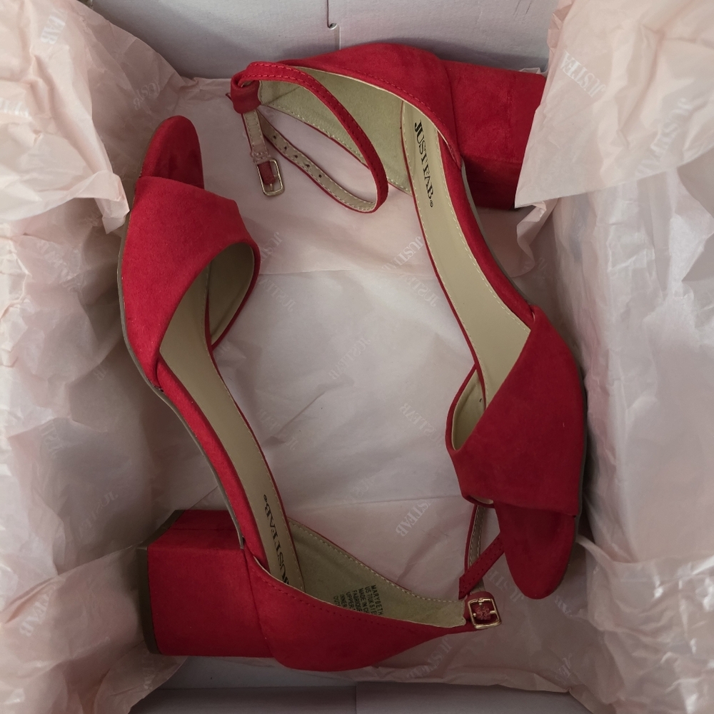 JustFab Red Dress Sandals